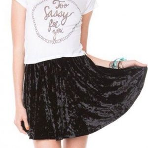 Brandy Melville John Galt Black Velvet Skirt